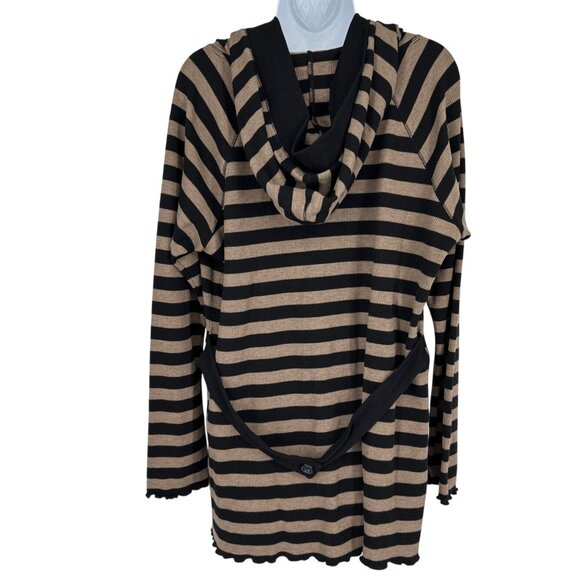 Calvin Klein Striped Hooded Button Closure Long Sleeves Cardigan Size 2X - Picture 5 of 10